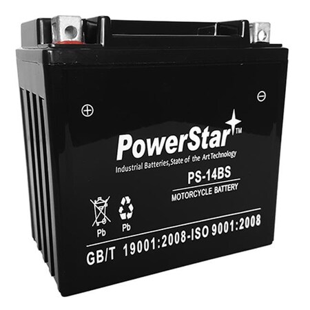 Powerstar PowerStar PS-14BS-22 YTX14-BS Battery for Honda FourTrax TRX 300 350 450 500 650 King Quad Raptor PS-14BS-22